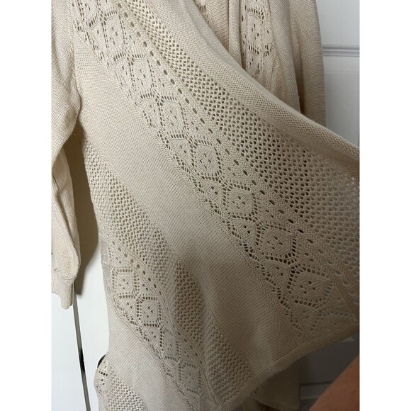 Cal style Crochet Knit Open Front Cardigan Kimono Size 2x Boho Lagenlook - Picture 6 of 8